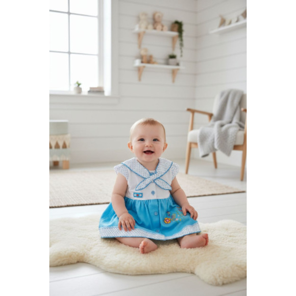 New Baby Girl Dress Set with underwear Size 6 to 9 months - Picture 2 of 3